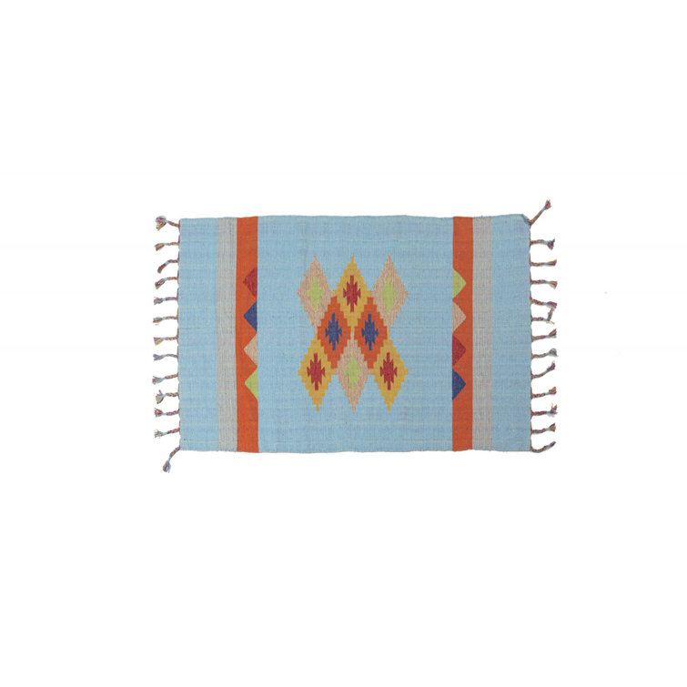 Natur Pur Bertha Seattle Kilim Cotton Blue/Orange/Yellow Rug Wayfair